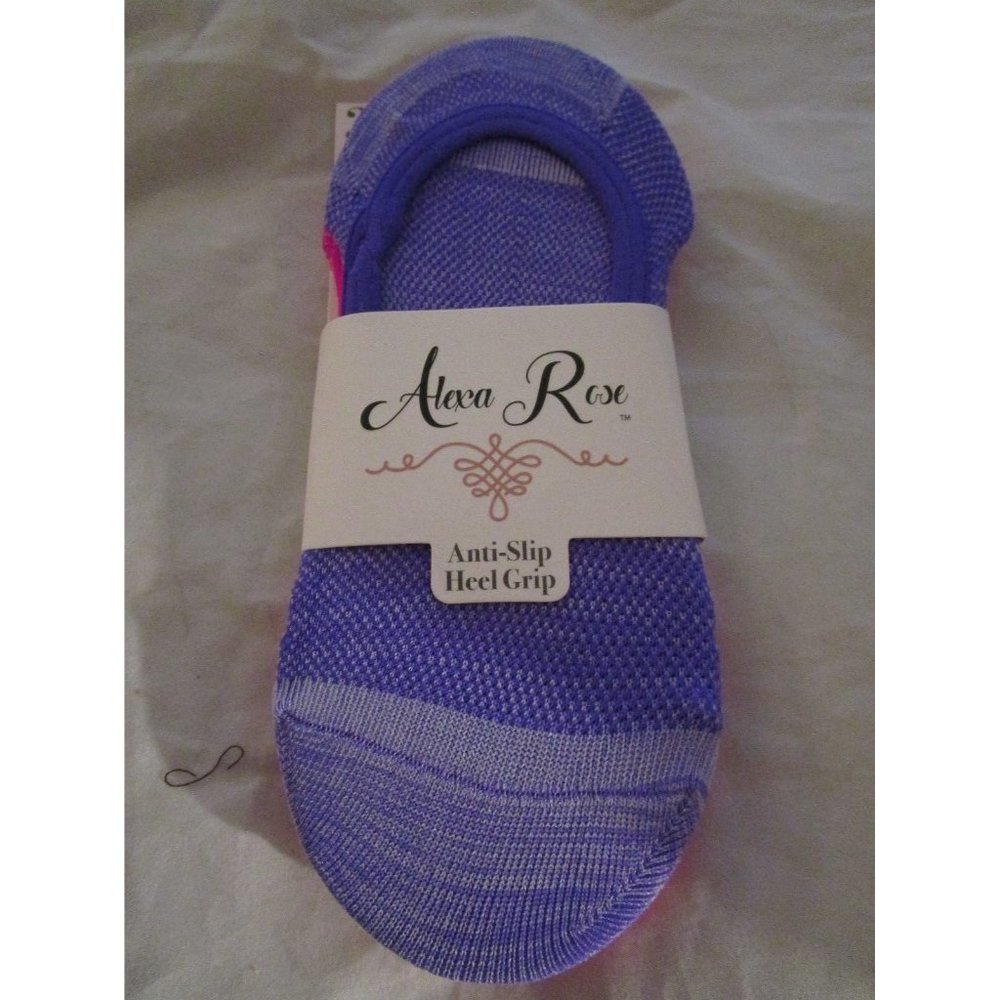 3 Pair Alexa Rose Womens Anti Slip Heel Grip Ultra Low Liners Fits Shoe Size 5-9